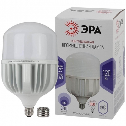 Лампа светодиодная сверхмощная ЭРА E27/E40 120W 6500K матовая LED POWER T160-120W-6500-E27/E40 Б0051794 цвет белый