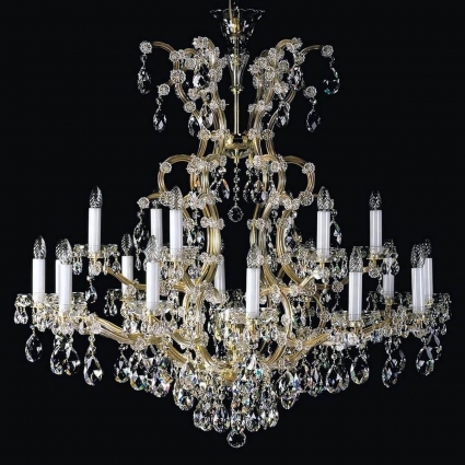 Подвесная люстра Artglass Maria Terezia 5 Vachtle CE в классическом стиле, цвет латунь