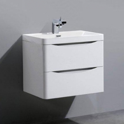 Тумба с раковиной BelBagno Ancona-N 60 bianco lucido подвесная, с ящиками, с доводчиками