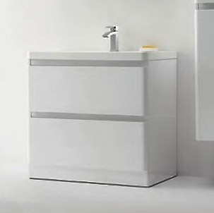Тумба с раковиной BelBagno Energia-N 60 bianco lucido напольная, с ящиками, с доводчиками