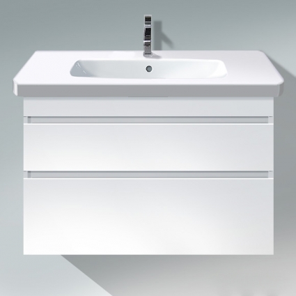 Тумба с раковиной Duravit DuraStyle 100 белая матовая 2 ящика, подвесная, с доводчиками