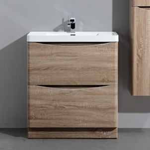 Тумба с раковиной BelBagno Ancona-N 60 rovere bianco напольная, с ящиками, с доводчиками