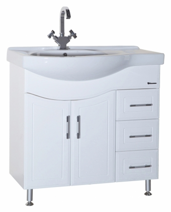 Тумба с раковиной Bellezza Коралл 85 R, правая, напольная, с доводчиками