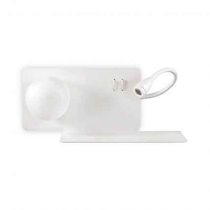 Бра Ideal Lux Book-2 Ap Bianco 174822 в современном стиле, цвет белый, мощность 28 Вт