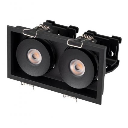 Встраиваемый светодиодный светильник Arlight CL-Simple-S148x80-2x9W Day4000 026877 в современном стиле, цвет черный