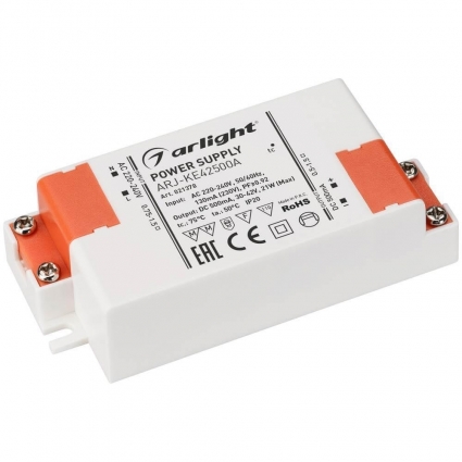 Драйвер Arlight ARJ-KE42500A 30-42V 21W IP20 0,5A 021378, цвет белый
