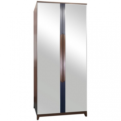 Шкаф RHOME двухстворчатый с зеркалами Сканди Сапфир, 100x60x230 см,  стиль скандинавский