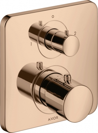 Термостат Axor Citterio M 34725300 для ванны с душем, полированное красное золото, термостат