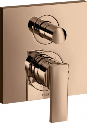 Смеситель Axor Citterio 39455300 для ванны с душем, полированное красное золото, однорычажный, медь