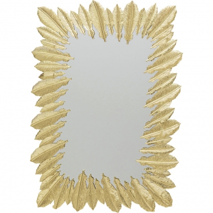 Зеркало KARE DESIGN настенное Feathers золотого цвета 49x2x69 см,  стиль современный