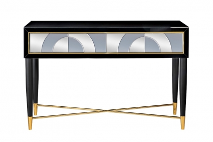 Зеркальная консоль Garda Decor с двумя ящиками , 120x42x75 см,  стиль скандинавский