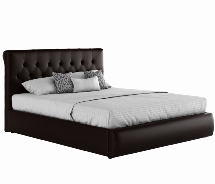 Кровать MYROOM Family Амели  160х200 с подъемным механизмом темно-коричневого цвета, с изголовьем, с ящиком для хранения