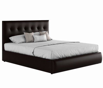 Кровать MYROOM Family Селеста 160х200 с подъемным механизмом темно-коричневого цвета, с изголовьем, с ящиком для хранения