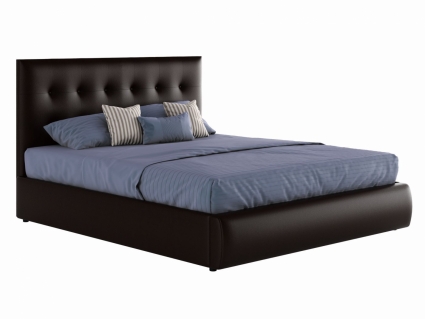 Кровать MYROOM Family Селеста 140х200 с подъемным механизмом темно-коричневого цвета, с изголовьем, с ящиками