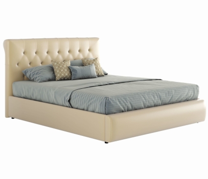 Кровать MYROOM Family Амели 140х200 бежевого цвета с изголовьем, без ящиков