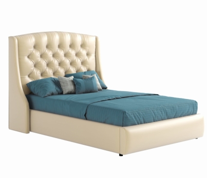 Кровать MYROOM Family Стефани 140х200 бежевого цвета с изголовьем, без ящиков