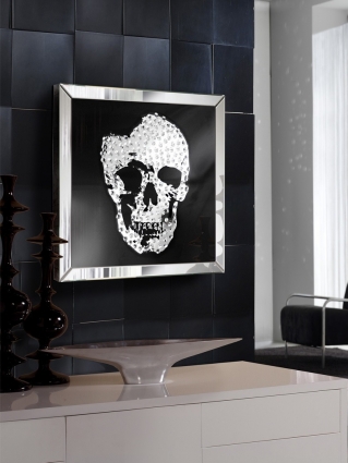 Настенное зеркало Schuller Skull квадратной формы  60x5x60 см,  стиль современный