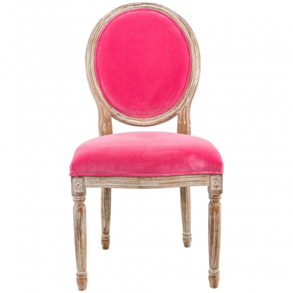 Стул byObject Луи с обивкой розового цвета, 62x50x101 см,  стиль классический