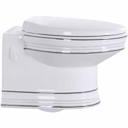 Унитаз CeramaLux Lux Classic 1412 подвесной с сиденьем Микролифт, белый, овальный, 37x53 см