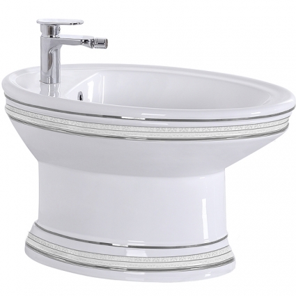 Биде CeramaLux Lux Classic 1410 Белое цвет белый, овальное, 375x645 см