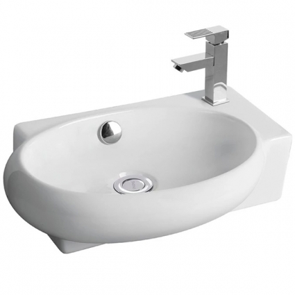 Раковина CeramaLux 43 9100L Белая овальная, цвет белый