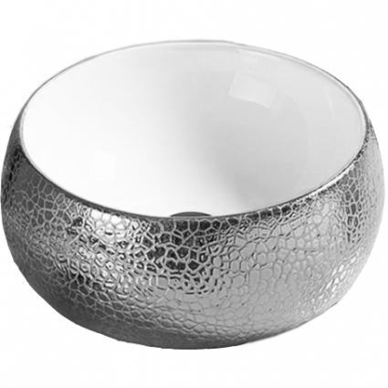 Раковина CeramaLux 40 С1062 Серебряная круглая, цвет серебро