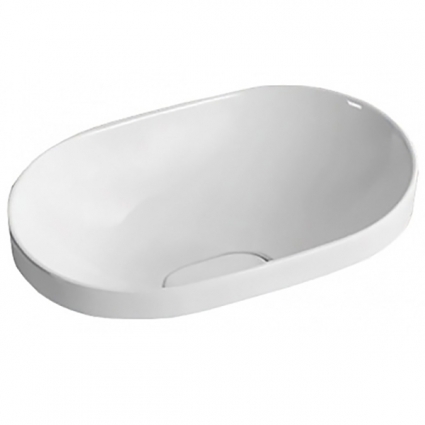 Раковина CeramaLux 58 5006B Белая овальная, цвет белый, на столешницу