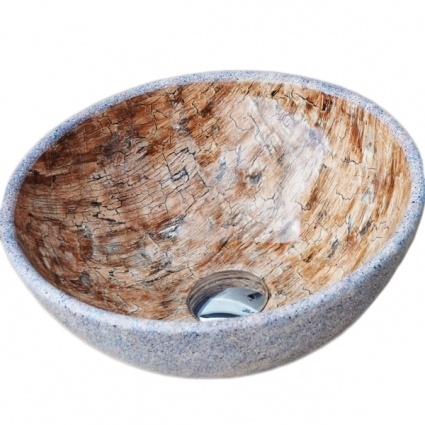 Раковина-чаша CeramaLux 32 489 Коричневая Серая круглая,  в современном стиле
