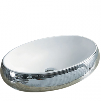 Раковина-чаша CeramaLux 48 397-930 Зеркальная овальная,  в современном стиле