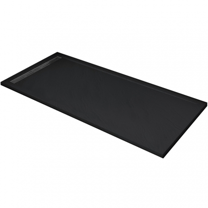 Поддон для душа из искусственного камня WeltWasser WW TRS 10080 STONE-BL 100x80 черный прямоугольный,  в современном стиле