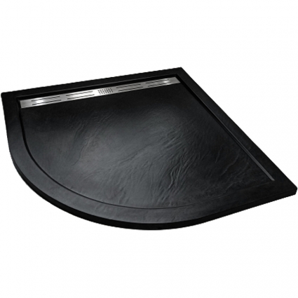 Поддон для душа из искусственного камня WeltWasser WW TRR 90 STONE-BL 90x90 черный  четверть круга,  в современном стиле