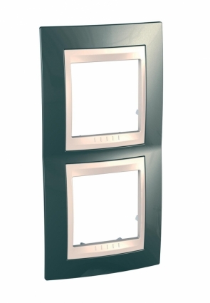 Рамка 2-постовая вертикальная Schneider Electric Unica Хамелеон MGU6.004V.524 в современном стиле, цвет серый