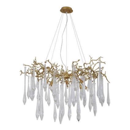 Подвесная люстра Crystal Lux Reina SP8 D1000 Gold Pearl цвет золотой, мощность 480 Вт
