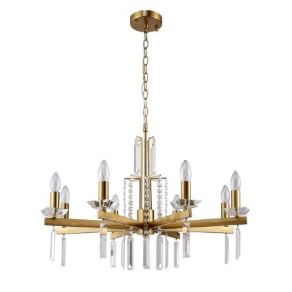 Подвесная люстра Crystal Lux Marron SP8 Brass в стиле модерн, цвет латунь
