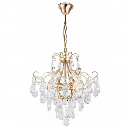 Подвесная люстра Rivoli Thea 1031-304 Б0051958 в классическом стиле, цвет золотой