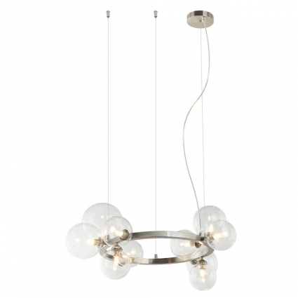 Подвесная люстра Lumien Hall Lovrenc LH4125/11P-SN-CL в стиле лофт, цвет никель