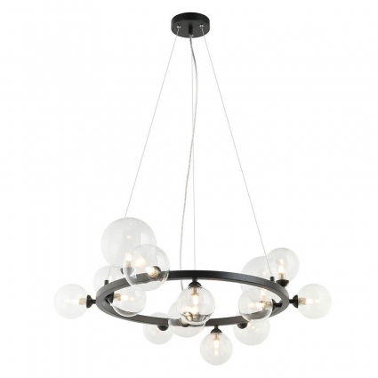 Подвесная люстра Lumien Hall Lovrenc LH4125/14P-BK-CL в стиле лофт, цвет черный