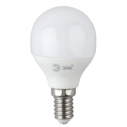 Лампа светодиодная ЭРА E14 10W 2700K матовая LED P45-10W-827-E14 R Б0052378 цвет белый, мощность 6 Вт