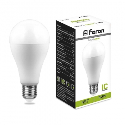 Лампа светодиодная Feron E27 30W 4000K матовая LB-130 38195 цвет белый