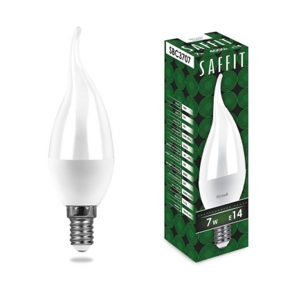 Лампа светодиодная Saffit E14 7W 6400K матовая SBC3707 55142 цвет белый
