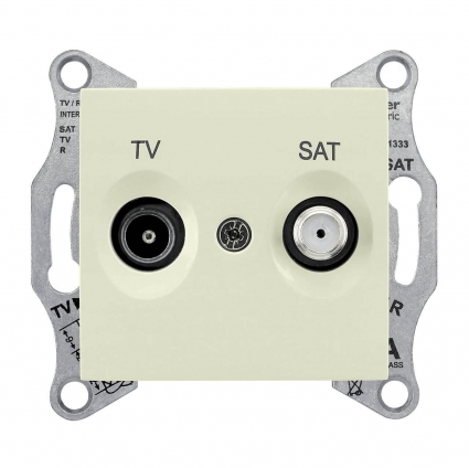 Розетка TV/SAT проходная Schneider Electric Sedna 8dB SDN3401247 в современном стиле, цвет бежевый