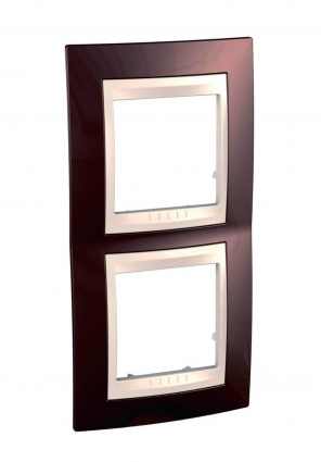 Рамка 2-постовая вертикальная Schneider Electric Unica Хамелеон MGU6.004V.551 в современном стиле, цвет коричневый