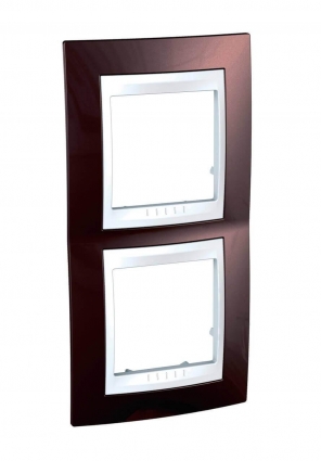 Рамка 2-постовая вертикальная Schneider Electric Unica Хамелеон MGU6.004V.851 в современном стиле, цвет коричневый