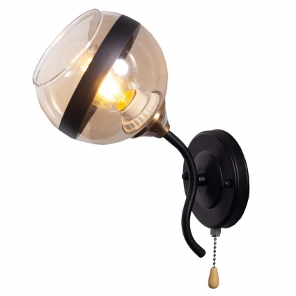 Бра IMEX MD.3595-1-W BK+FGD в стиле модерн, цвет янтарный, мощность 60 Вт