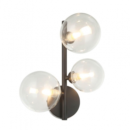 Бра Lumien Hall Lovrenc LH4125/3W-BK-CL в стиле лофт, цвет черный, мощность 75 Вт