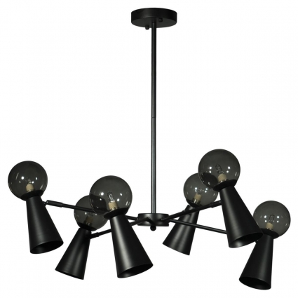 Подвесная люстра Loft IT Halley 10046/6 Black в стиле Хай-тек, цвет дымчатый