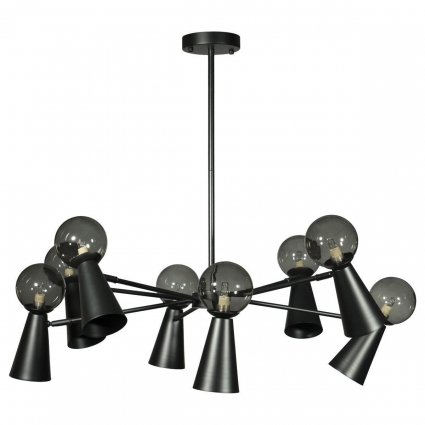 Подвесная люстра Loft IT Halley 10046/8 Black в стиле Хай-тек, цвет дымчатый