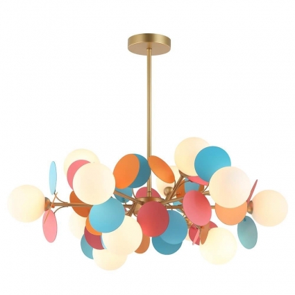 Подвесная люстра Lumien Hall Ilmari LH4136/12P-GD-MIX в современном стиле, цвет разноцветный