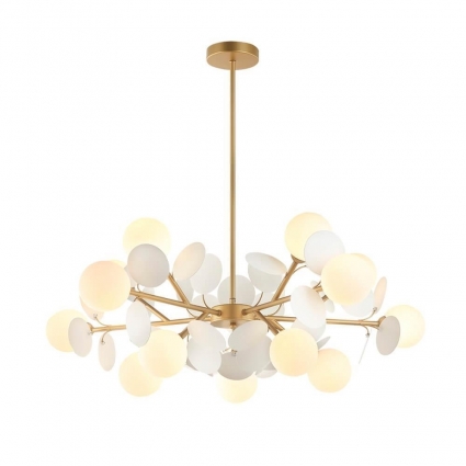 Подвесная люстра Lumien Hall Ilmari LH4136/15P-GD-WT цвет белый, мощность 375 Вт