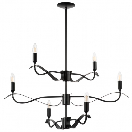 Подвесная люстра Lightstar Ragno 733267 в стиле модерн, цвет черный, мощность 240 Вт